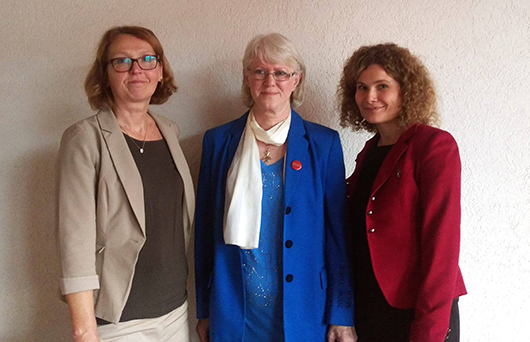 Der neue AsF-Vorstand Vorderpfalz: v.l.: Doris Kannegießer, Ursula König (Vorsitzende) und Zeynep Soysal.